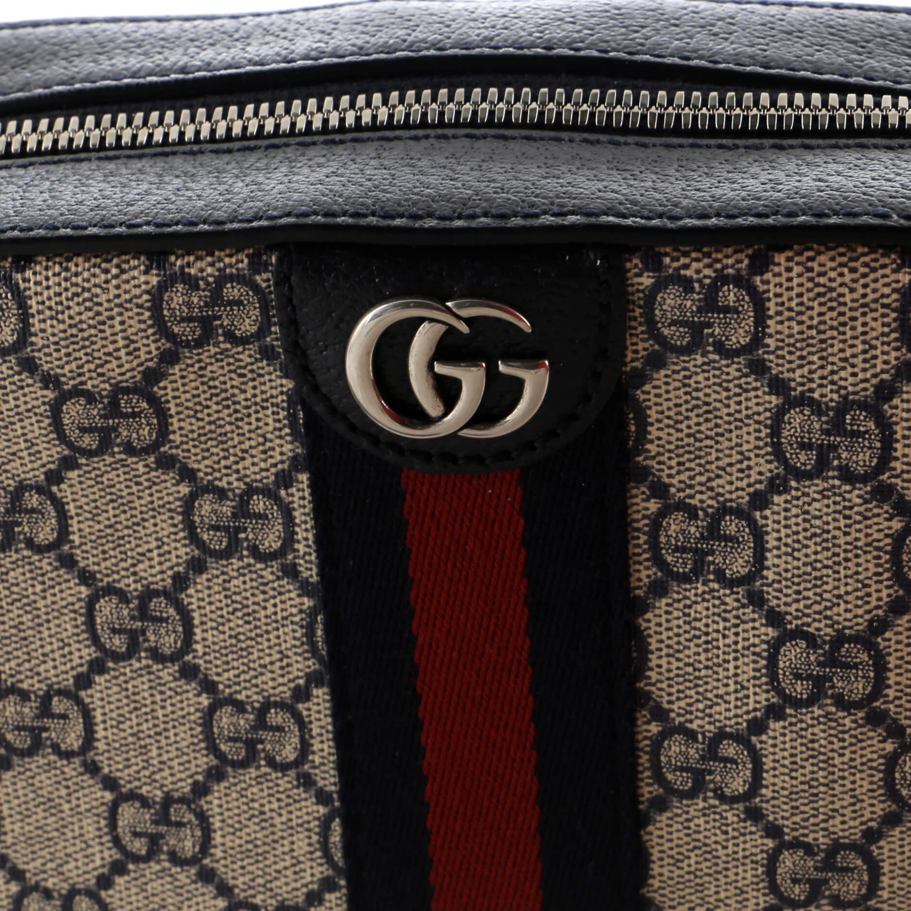Ophidia Camera Shoulder Bag GG Coated Canvas with Leather Small
