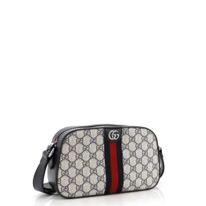 Ophidia Camera Shoulder Bag GG Coated Canvas with Leather Small