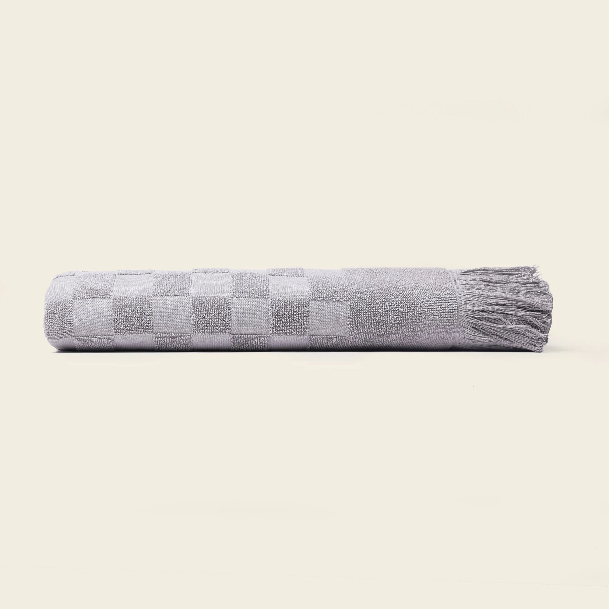 Organic Poolside Checkered Beach Towel Pumice