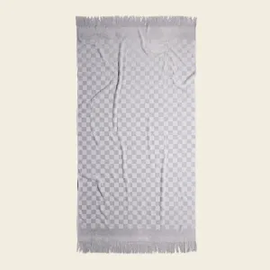 Organic Poolside Checkered Beach Towel Pumice