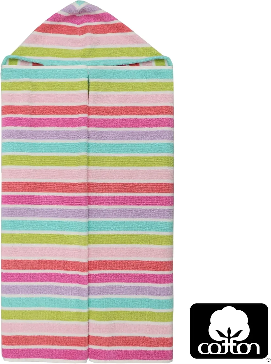 ORIGINAL KIDS Hooded Bath Towel Wrap - 100% Cotton Terry Large Oversized Hooded Kids Towel - Toddler Shower Pool Beach Towel - Super Soft Plush Absorbent Quick Dry Easy Care Gift - 30x60 - Pink Multi