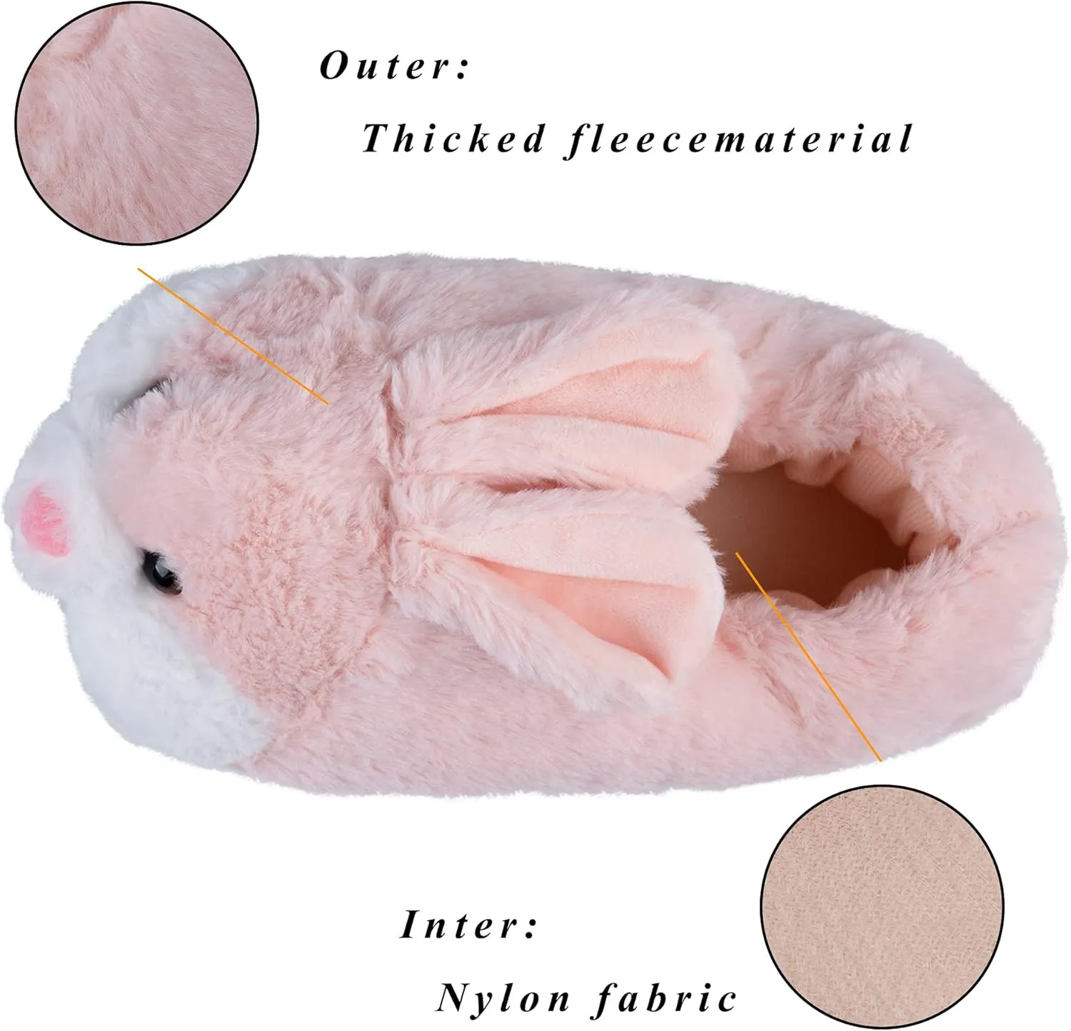 OSVINO Bunny Slippers for Women Girls Fluffy Bunny Slippers Cute Plush Rabbit Slippers Indoor Winter Warm Shoes Easter Gifts