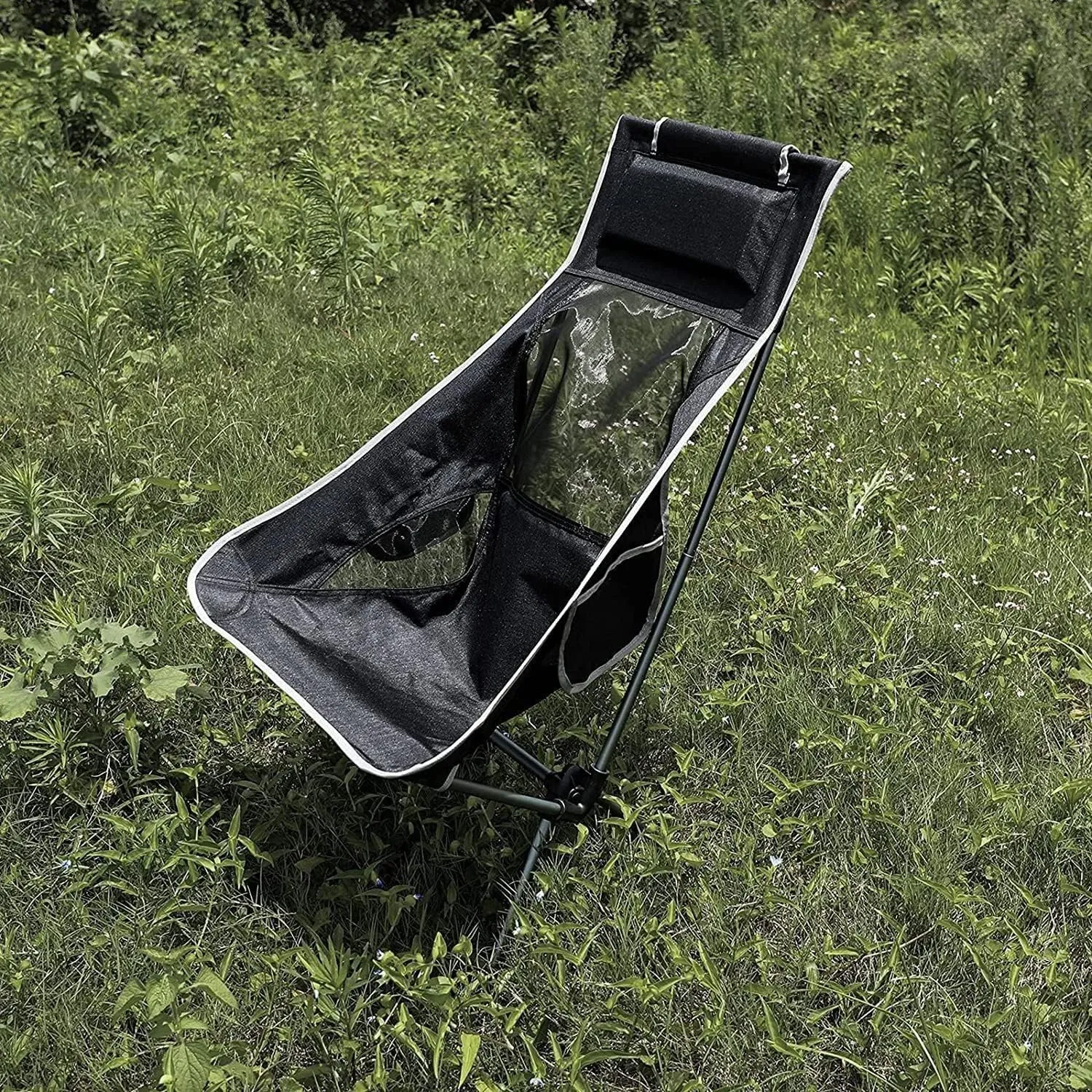 Outdoor Chair Folding Camping Chair Outdoor High Back Camping Chair Portable Folding Seat with Mesh Backrest Camping Fishing Stool with Quilted Pillow Camping Chair Foldable Chair