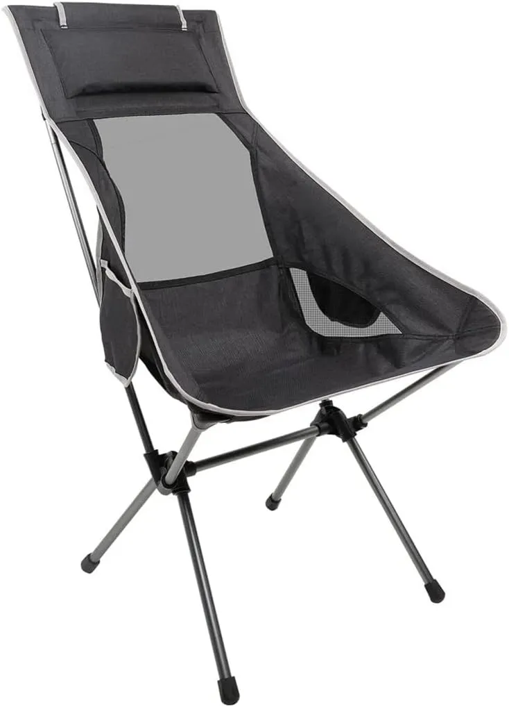 Outdoor Chair Folding Camping Chair Outdoor High Back Camping Chair Portable Folding Seat with Mesh Backrest Camping Fishing Stool with Quilted Pillow Camping Chair Foldable Chair