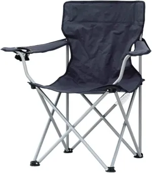 Outdoor Chair Folding Camping Chair Padded Camping Chairs Outdoor Folding Armchair With Cup Holder Beach Fishing Chair Portable Leisure High Backrest Chair Camping Chair Foldable Chair ( Color : Black