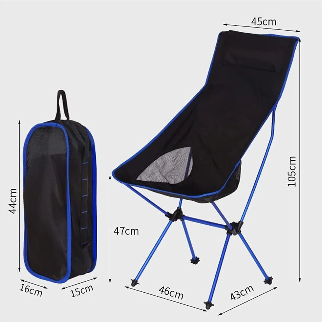 Outdoor Chair Folding Camping Chair Portable Lightweight Folding Camp Chairs with Storage Bag, Aluminum Alloy Fishing Seat for Hiking Travel Picnic Camping Chair Foldable Chair (B One Size)