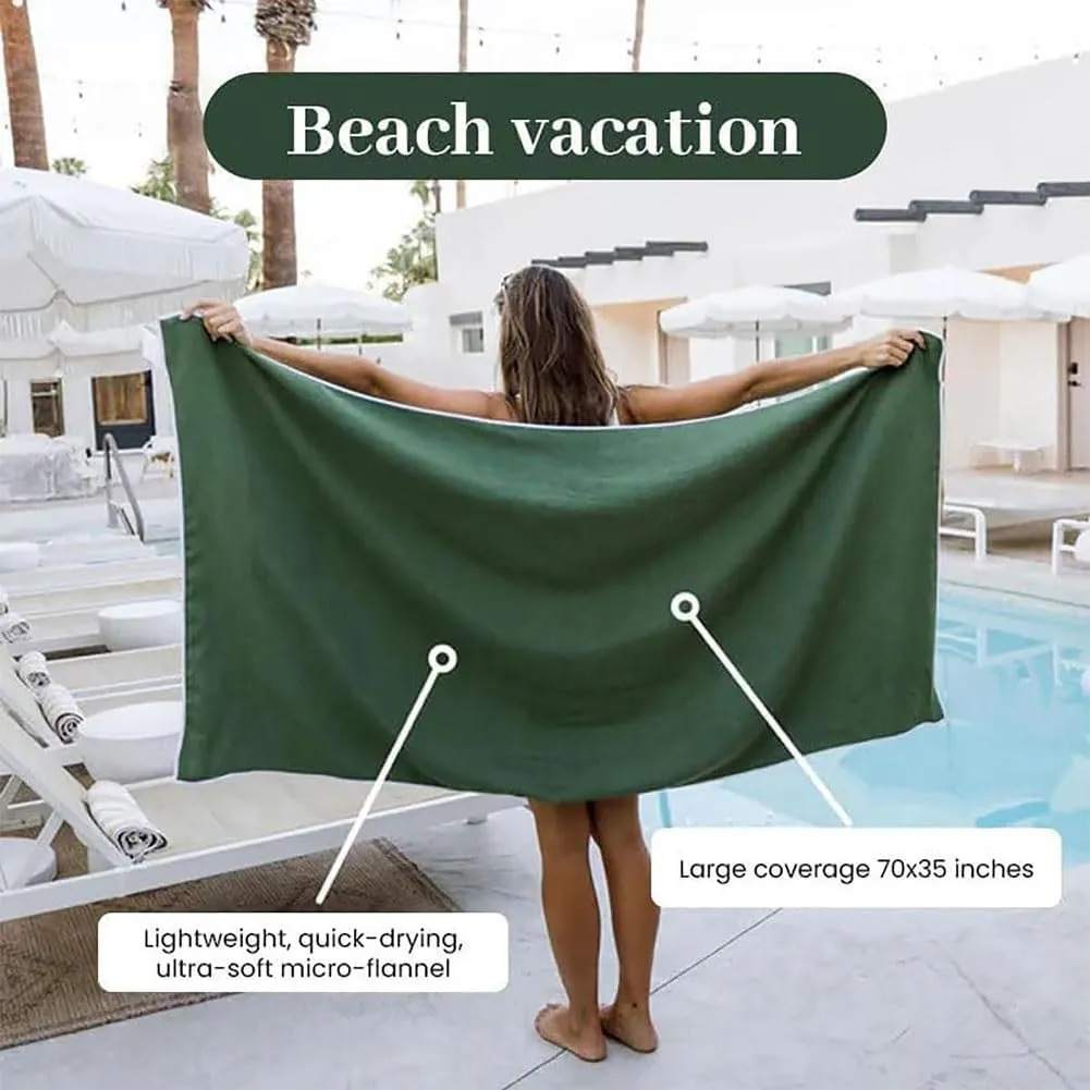 Outdoor Magnetic Bath Towel, Magnetic Microfiber Beach Towel, Oversized 30" X 75" Multifunction Microfiber Bath Towels with Buckle, Quick Drying, Compact & Lightweight for Camping, Swimming(2pcsb)