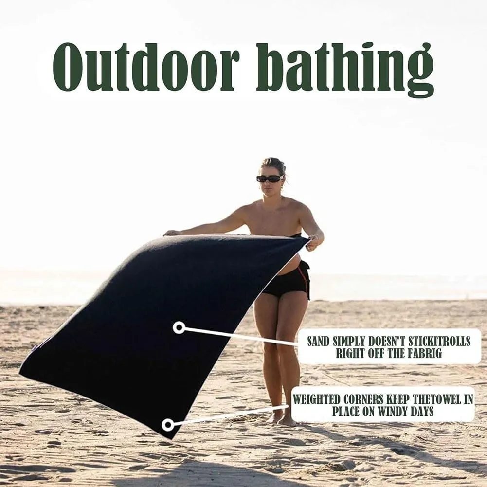 Outdoor Magnetic Bath Towel, Magnetic Microfiber Beach Towel, Oversized 30" X 75" Multifunction Microfiber Bath Towels with Buckle, Quick Drying, Compact & Lightweight for Camping, Swimming(2pcsb)