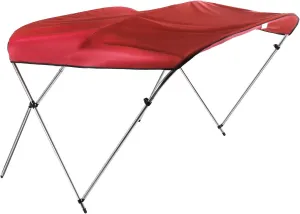 Outdoor Marine Sunshade, Three Arch Wind Rain Proof Rectangular Top Cover, 600D Oxford Cloth UV Resistant Aluminum Alloy Frame Detachable and Foldable Design Marine Vertical Bracket, Red