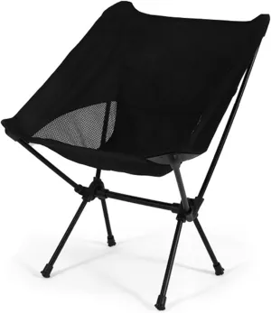 Outdoor Portable Camping Chair, Ultra-Light Aluminum Alloy Folding Chair for Adults, Heavy Duty Folding Beach Chairs for Camping, BBQ, Hiking, Fishing, Travel,Orange (Black)