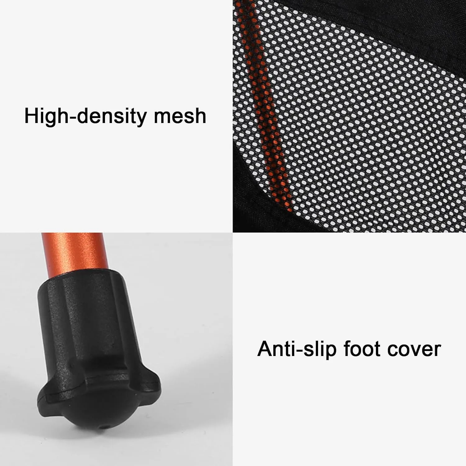 Outdoor Portable Camping Chair, Ultra-Light Aluminum Alloy Folding Chair for Adults, Heavy Duty Folding Beach Chairs for Camping, BBQ, Hiking, Fishing, Travel,Orange (Black)
