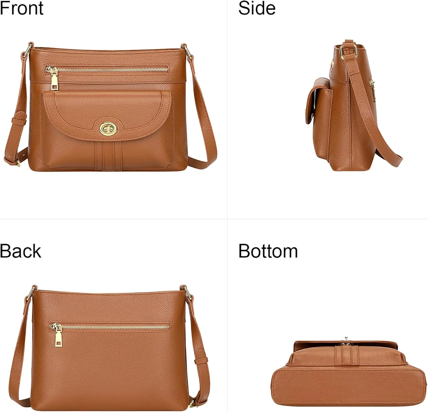 Over Earth Genuine Leather Crossbody Bags for Women Trendy Purses and Ladies Shoulder Handbags