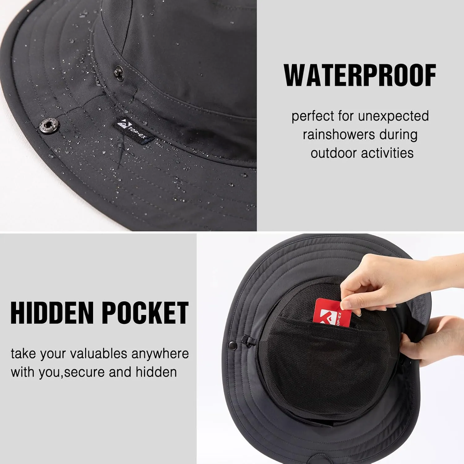 Oversize XL/XXL Bucket Sun Hat Men Women Waterproof UV Packable Lightweight Wide Brim Boonie Cap Golf Fishing Hiking Safari