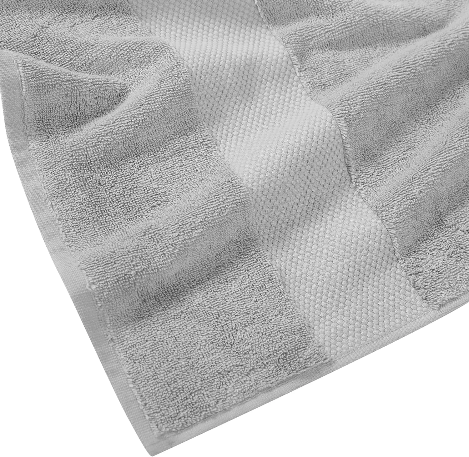 Oversized Luxe Turkish Cotton 6 Piece Towel Set in Grey, Solid Color Themed, Oeko-TEX Certified Confidence