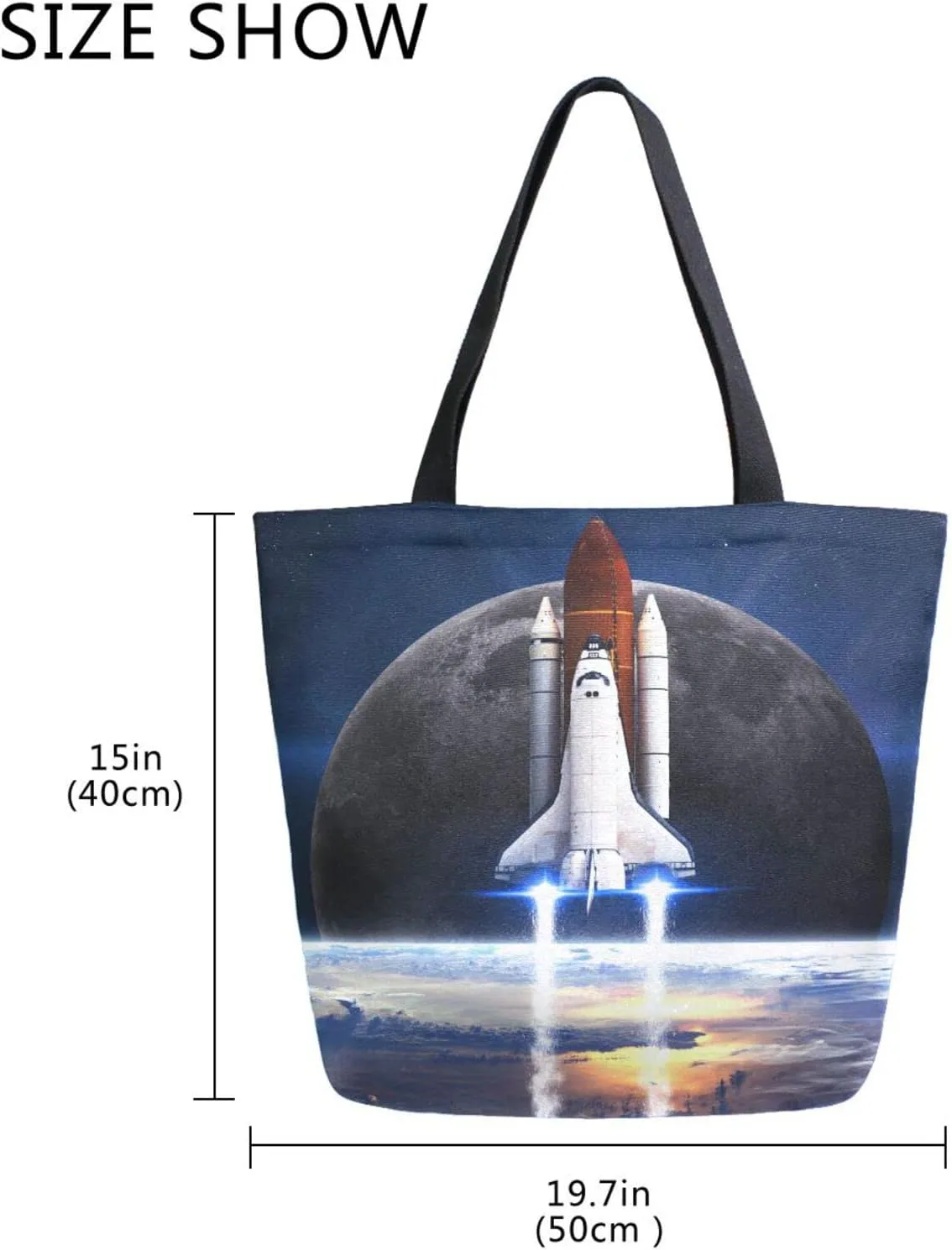 Oyihfvs Canvas Tote Grocery Bag, Women Large Shoulder Bag, Reusable Grocery Handbag