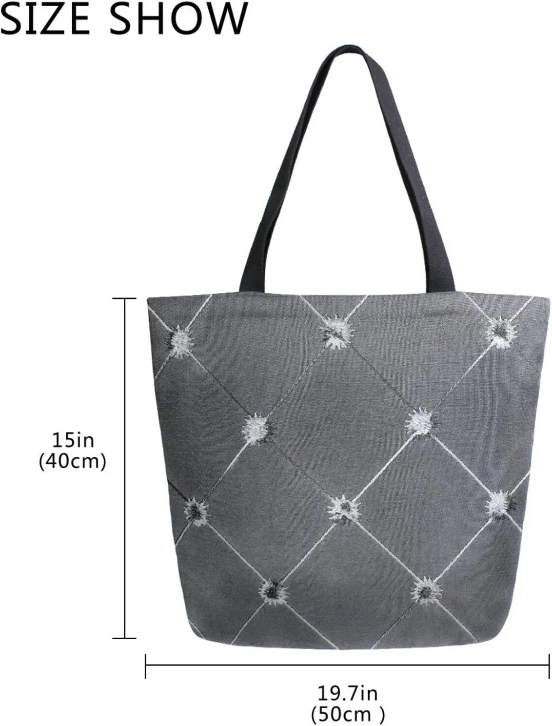 Oyihfvs Canvas Tote Grocery Bag, Women Large Shoulder Bag, Reusable Grocery Handbag