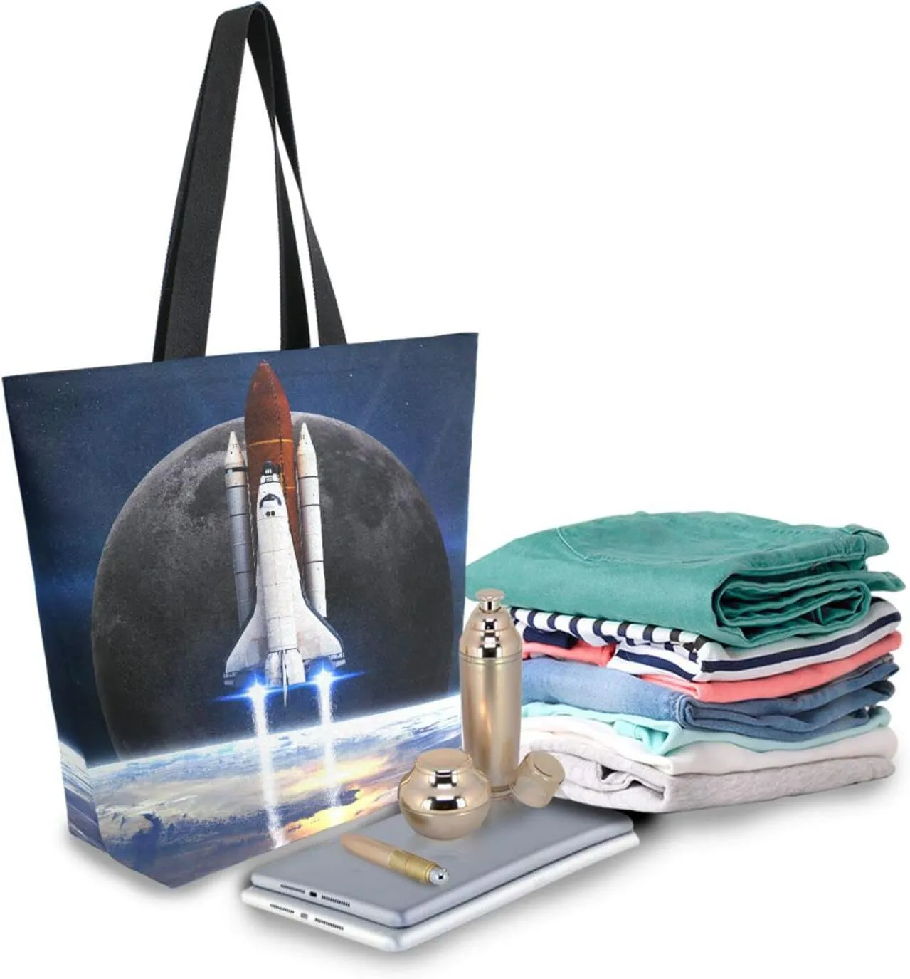 Oyihfvs Canvas Tote Grocery Bag, Women Large Shoulder Bag, Reusable Grocery Handbag