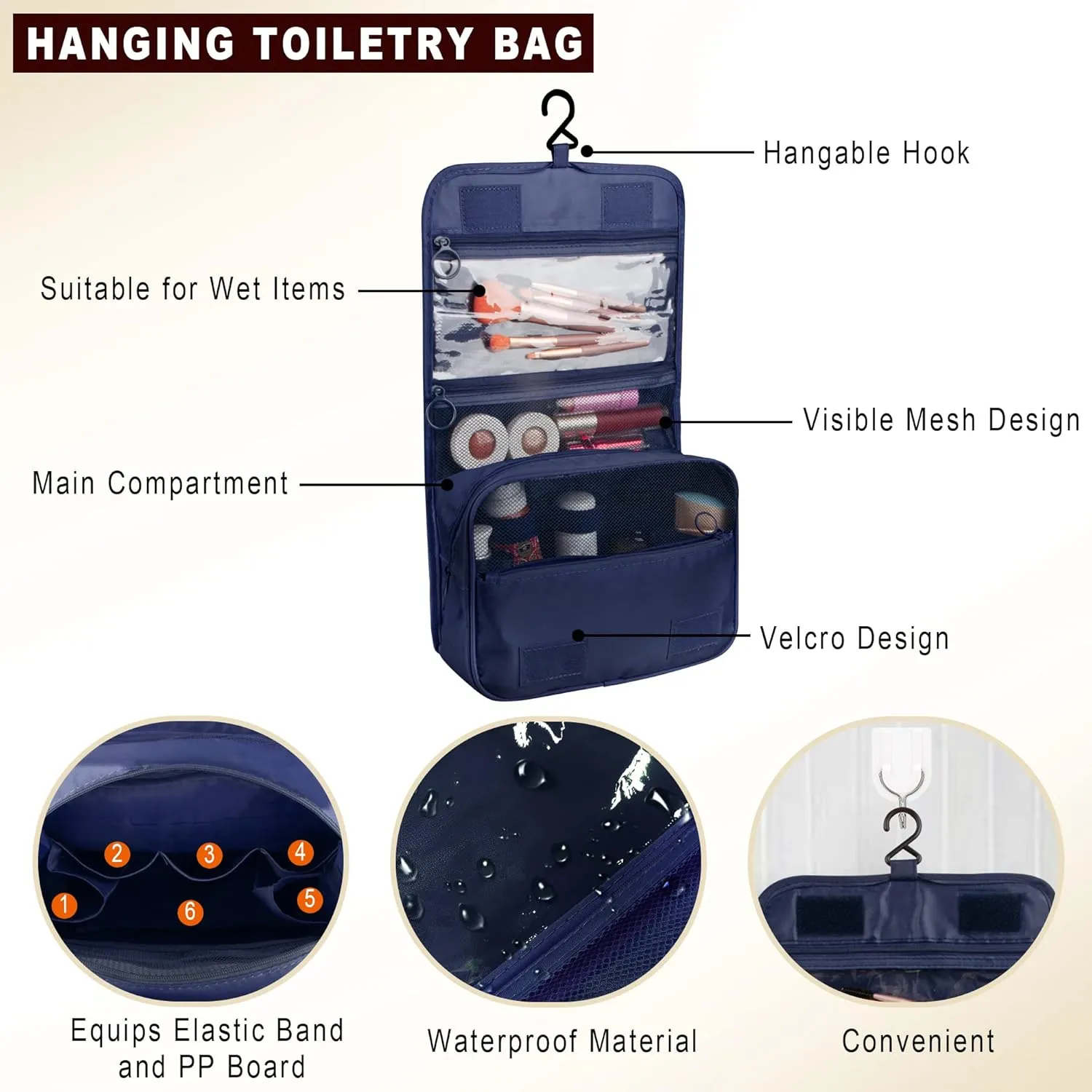 Packing Cubes, 8 Pcs Travel Packing Organizers for Suitcases, Large Capacity Travel Luggage Organizers Set includes 8 Storage Bags, Travel Essentials for Women or Men (Navy Blue)