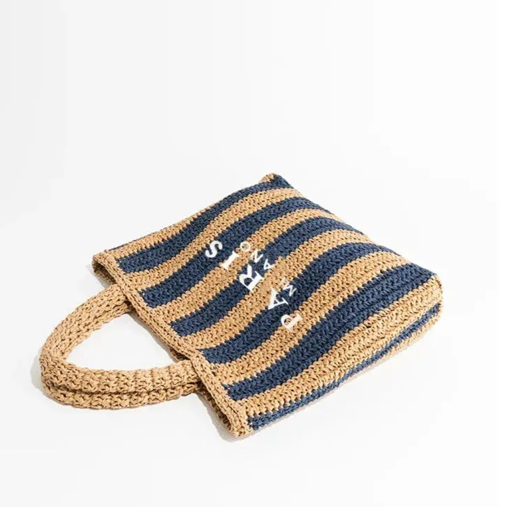 Paris Straw Knit Shopper Totes