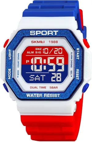 PASOY Fashion Watches for Men and Women Unisex Summer Digital Backlight Casual Waterproof Outdoor Sports Swim Colorful Rubber Watch Reloj