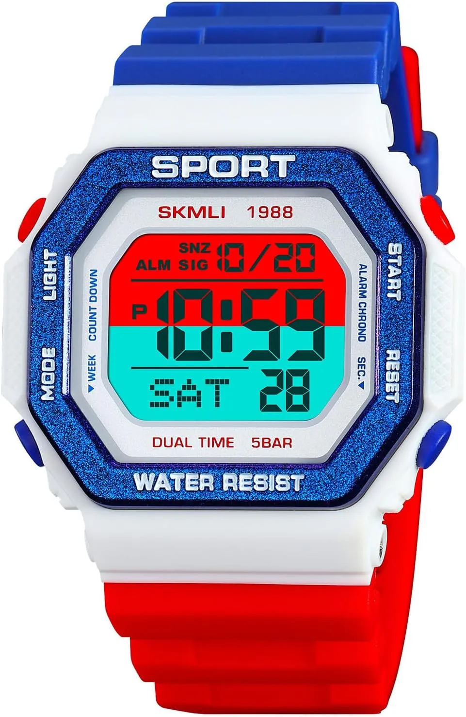 PASOY Fashion Watches for Men and Women Unisex Summer Digital Backlight Casual Waterproof Outdoor Sports Swim Colorful Rubber Watch Reloj