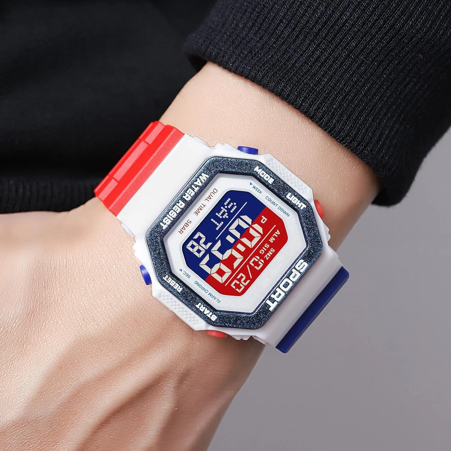 PASOY Fashion Watches for Men and Women Unisex Summer Digital Backlight Casual Waterproof Outdoor Sports Swim Colorful Rubber Watch Reloj