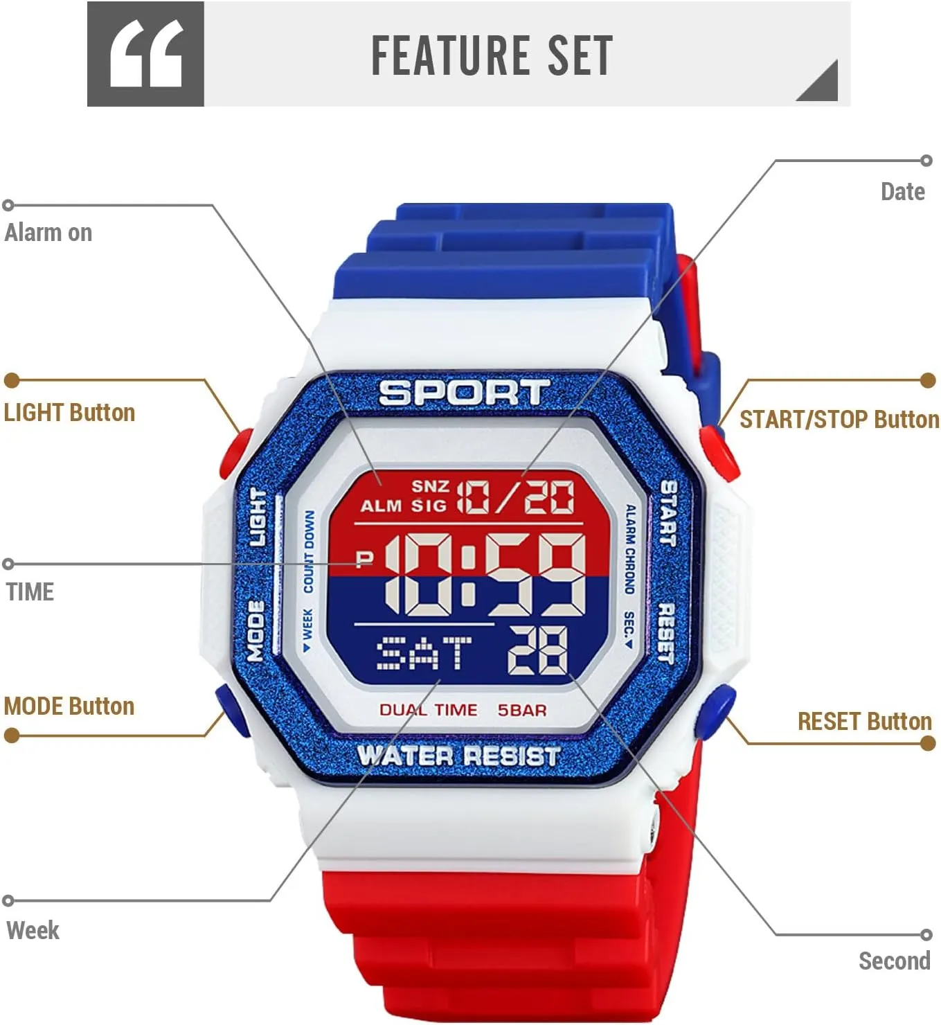 PASOY Fashion Watches for Men and Women Unisex Summer Digital Backlight Casual Waterproof Outdoor Sports Swim Colorful Rubber Watch Reloj