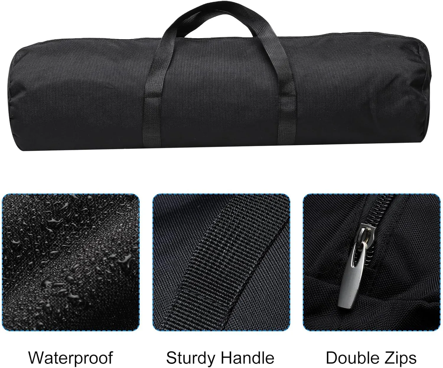 PATIKIL Folding Camping Chair Replacement Bag 31.5" x 5.5", Portable Camping Storage Tent Bag with Handle Strap for Outdoor Camping Hiking Travel, Black