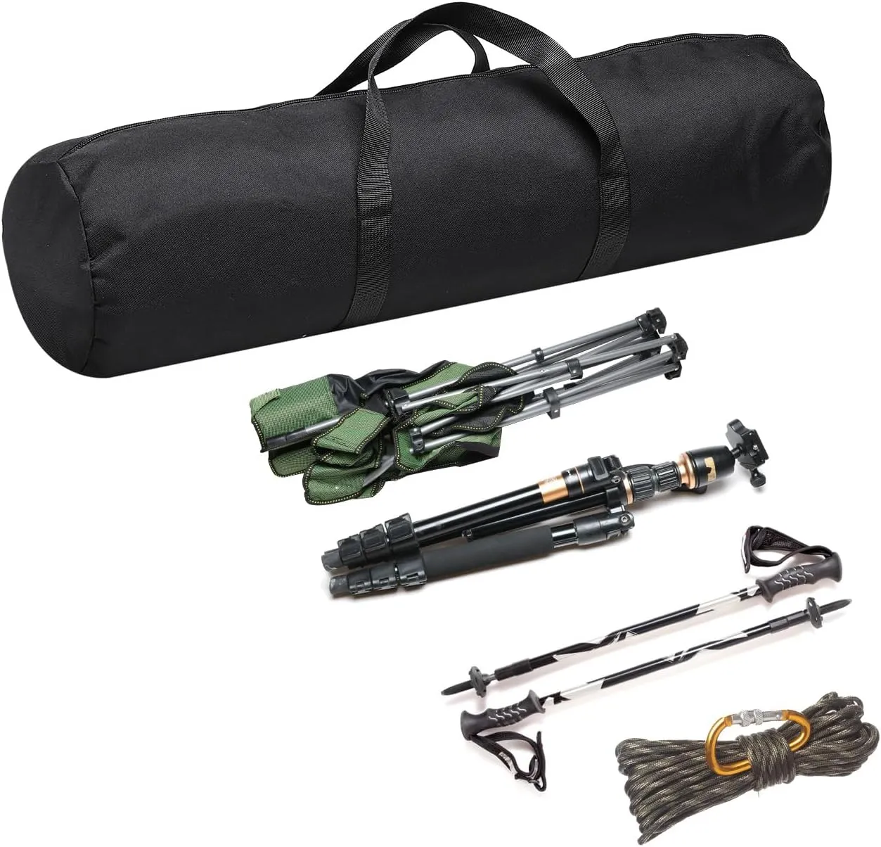 PATIKIL Folding Camping Chair Replacement Bag 31.5" x 5.5", Portable Camping Storage Tent Bag with Handle Strap for Outdoor Camping Hiking Travel, Black