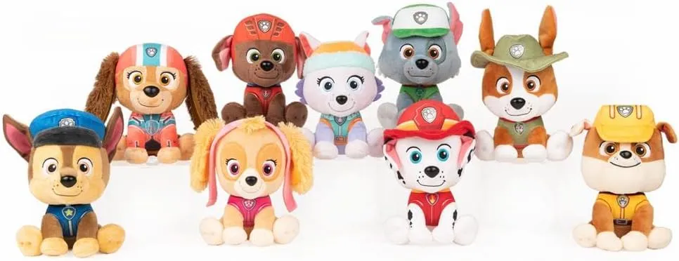 Paw Patrol 6 Inch Plush 9 Piece Bundle Chase Skye Marshall Liberty Rubble Tracker Zuma Everest Rocky