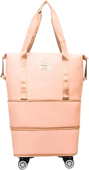 Pepepo Kulken Beente Travel Bag With Wheels, 2025 New Large Capacity Travel Bag - Universal Wheel Removable, 27L - 50L TravelBag (Pink)