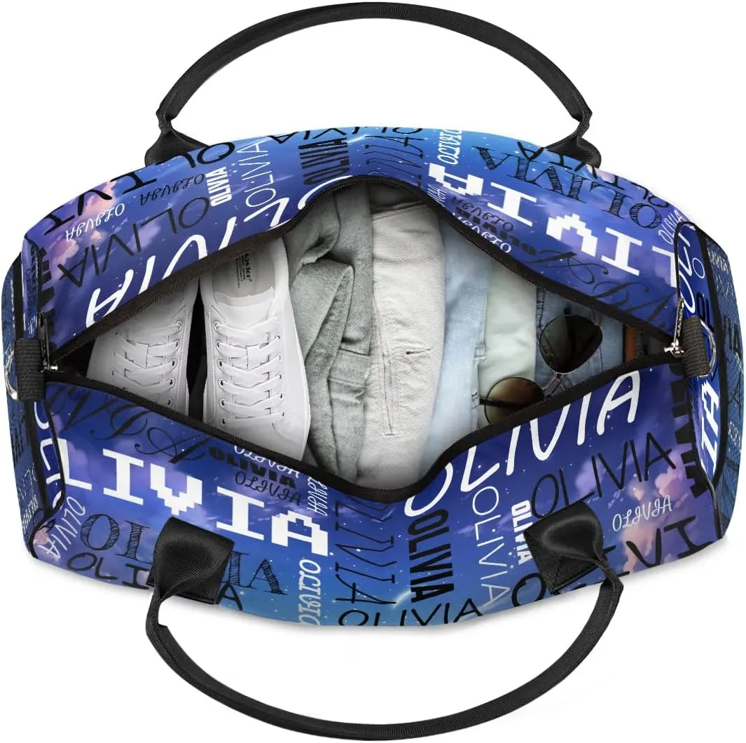 Personalized Dance Bag with Name Beautiful Starry Sky Custom Gym Duffle Bag for Women Travel Bag Carry On Tote Weekender Overnight Bags Sport Training Bag