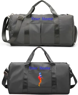 Personalized Duffle Bag with Photo Name Text, Customized Travel Bags with Wet Dry Pockets & Shoe Compartment, Custom Ballet Dance Sport Gym Bag for Women Girls