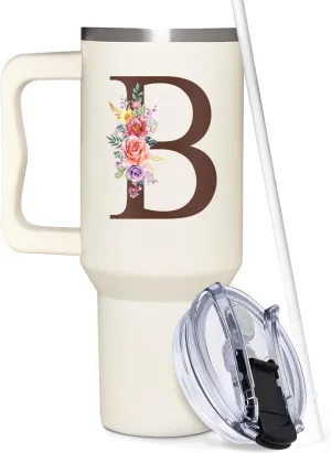 Personalized Gifts For Women - Personalized Gifts For Birthday, Christmas - Monogrammed Gifts Customized Gifts For Woman, Mom, Wife, Best Friend, Sister, Coworkers - Custom Tumbler With Handle 40oz