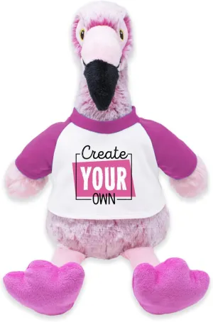 Personalized Plush Flamingo for Happy Birthday, Anniversary, Get Well Soon, Thank You, I Love You, Promotional Product; Ultra Soft and Cuddly Flamingo Plush for Kids 3  to Adults; (9" Tall Seated)