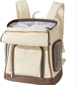 Pet Outing Bag Large Capacity Cat Dog Handheld Foldable Small and Medium Sized Dog Chest Front Back Diagonal Span (White)