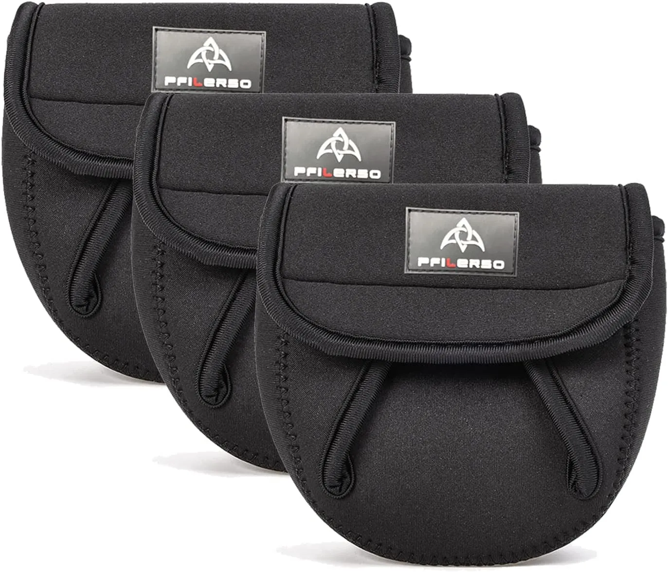 PFIERSO 3Pcs Fishing Spinning Reel Covers Bag Baitcasting Trolling Fishing Reel Protective Case Pouch Sleeve Gloves Fishing Bags Fits 1000-8000 Series Reel 3Size (Meidum-3Pack)