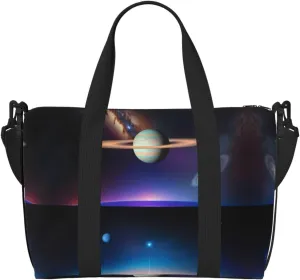 Phayah Cosmic Saturn Travel Duffel Bag Handbag Carry-On Luggage Bag Overnight Foldable Unisex Airline Travel Personal Items Bag