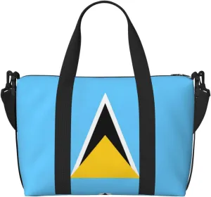 Phayah Flag Of Saint Lucia Travel Duffel Bag Handbag Carry-On Luggage Bag Overnight Foldable Unisex Airline Travel Personal Items Bag