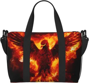 Phayah Flaming Phoenix Travel Duffel Bag Handbag Carry-On Luggage Bag Overnight Foldable Unisex Airline Travel Personal Items Bag