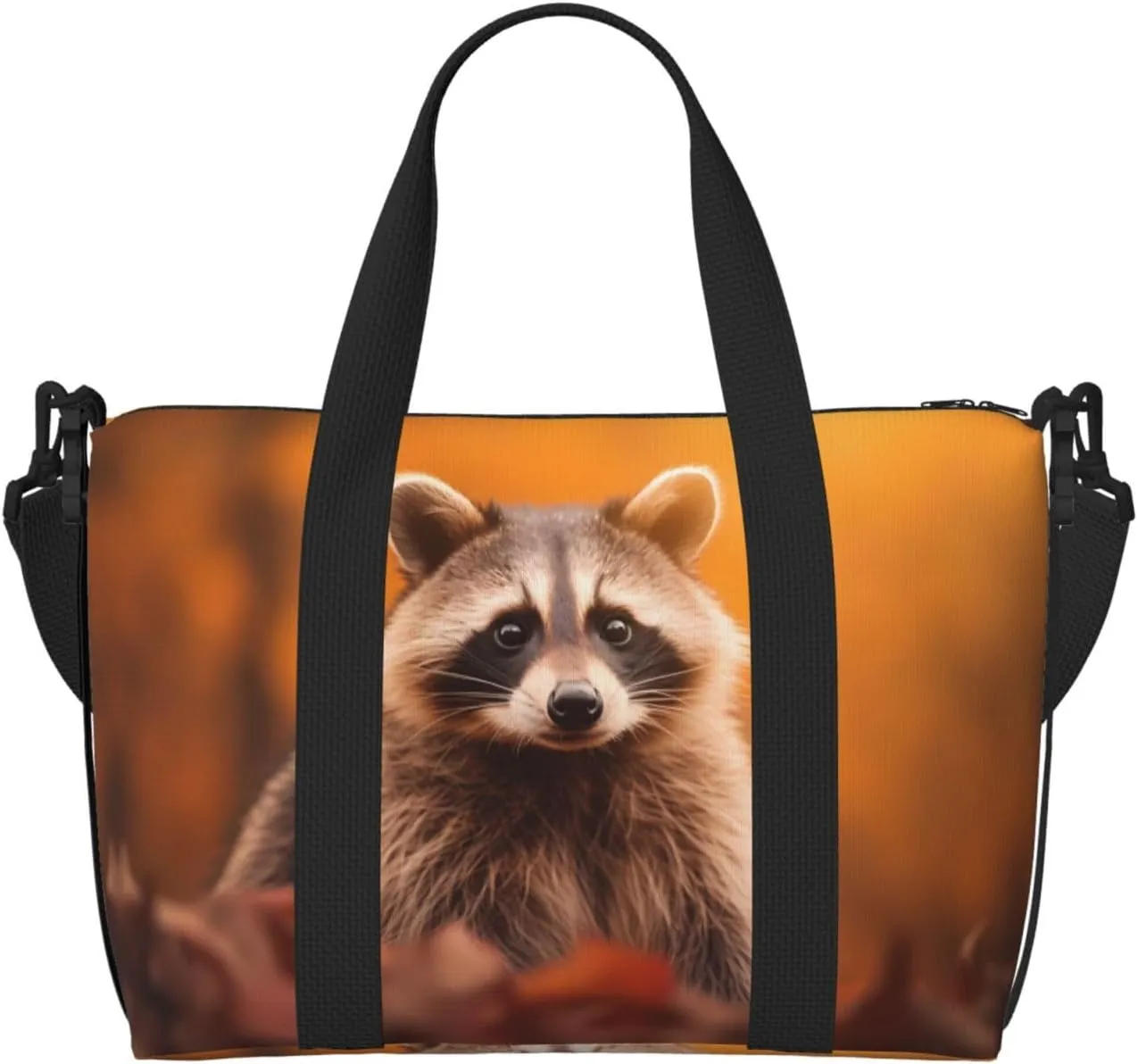 Phayah Raccoon Travel Duffel Bag Handbag Carry-On Luggage Bag Overnight Foldable Unisex Airline Travel Personal Items Bag