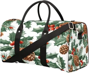 Pine Forest Pine Cones Travel Duffel Bag for Women Men Foldable Sport Gym Tote Bag Lightweight Waterproof Weekender Overnight Bag for Weekend Holiday Gym Swim Yoga