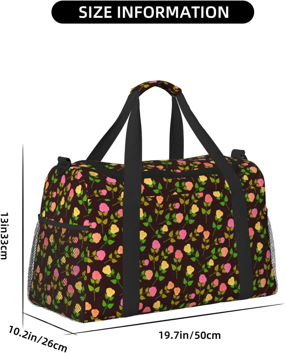 Pink Wildflower Travel Duffel Bag Large Foldable Waterproof Overnight Bag For Beach Swim Bags Pool Sports Gym