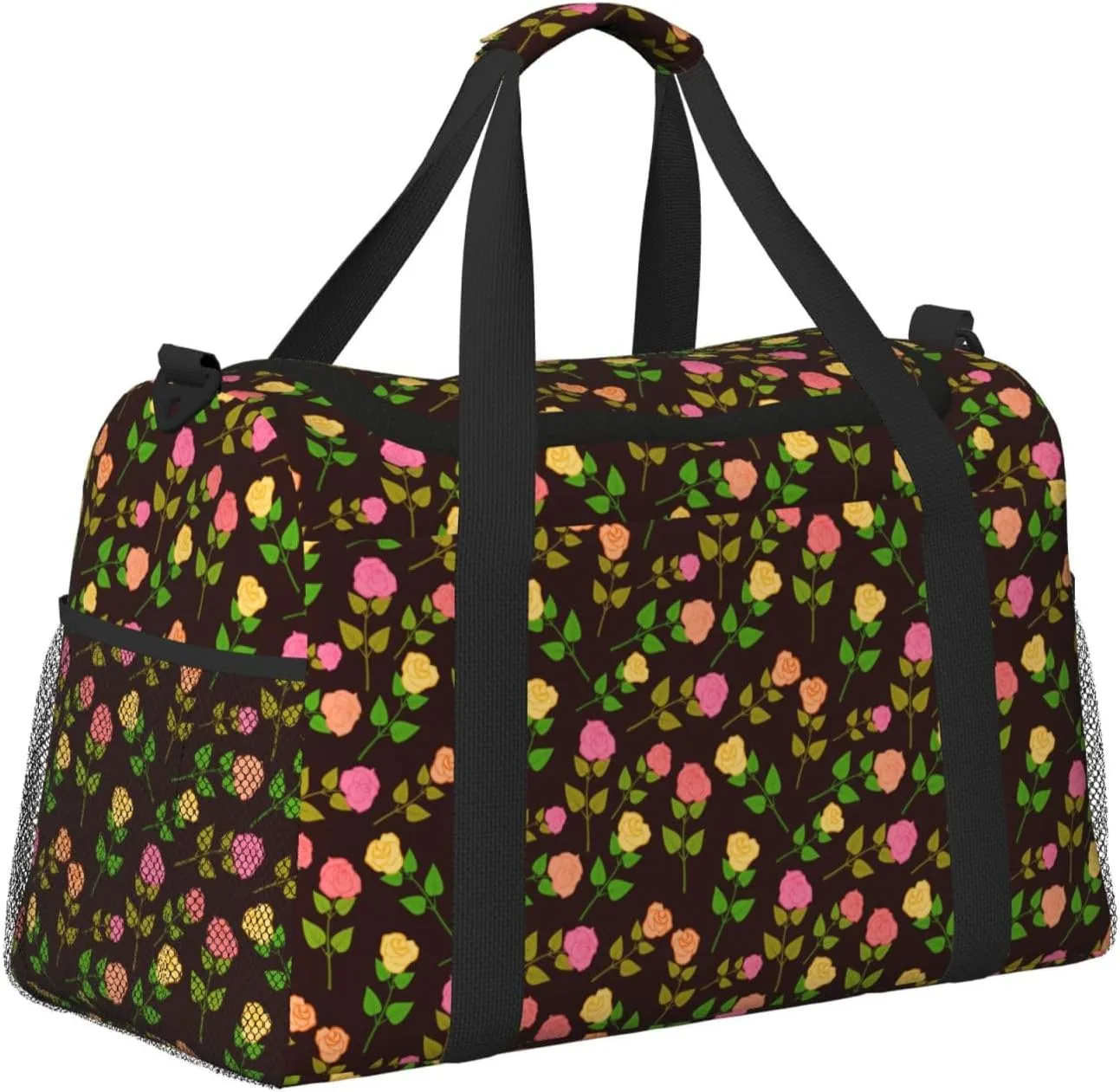Pink Wildflower Travel Duffel Bag Large Foldable Waterproof Overnight Bag For Beach Swim Bags Pool Sports Gym