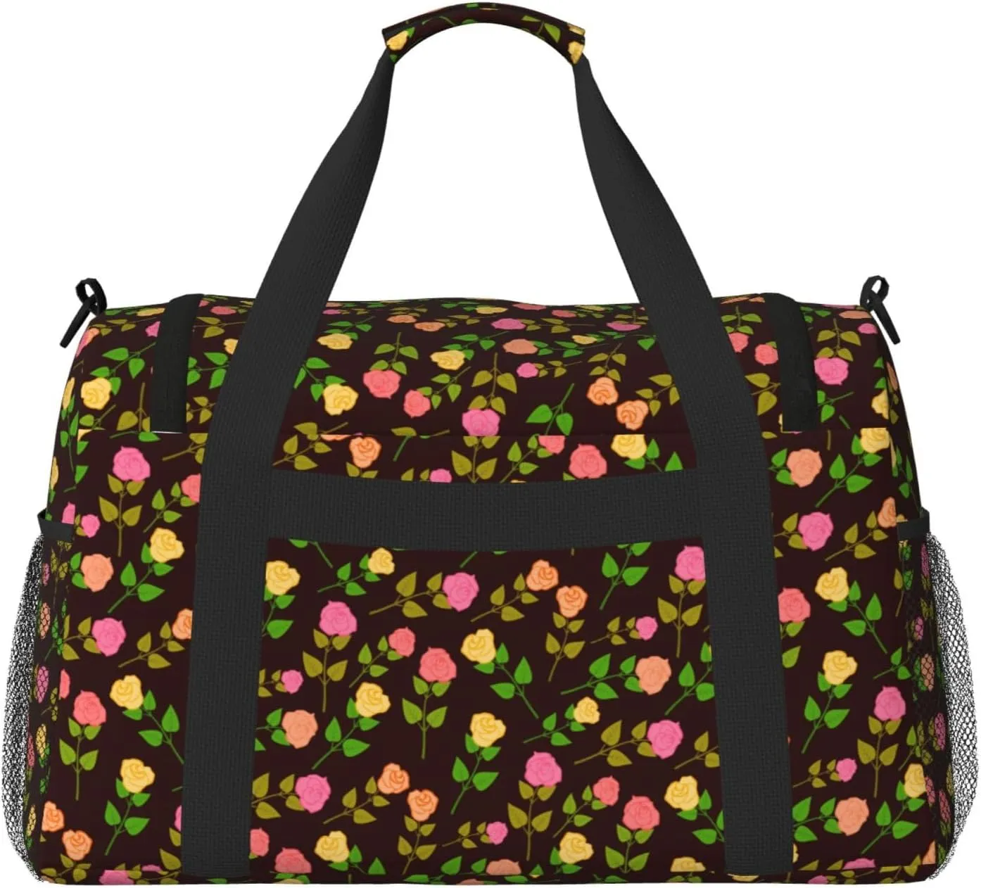 Pink Wildflower Travel Duffel Bag Large Foldable Waterproof Overnight Bag For Beach Swim Bags Pool Sports Gym