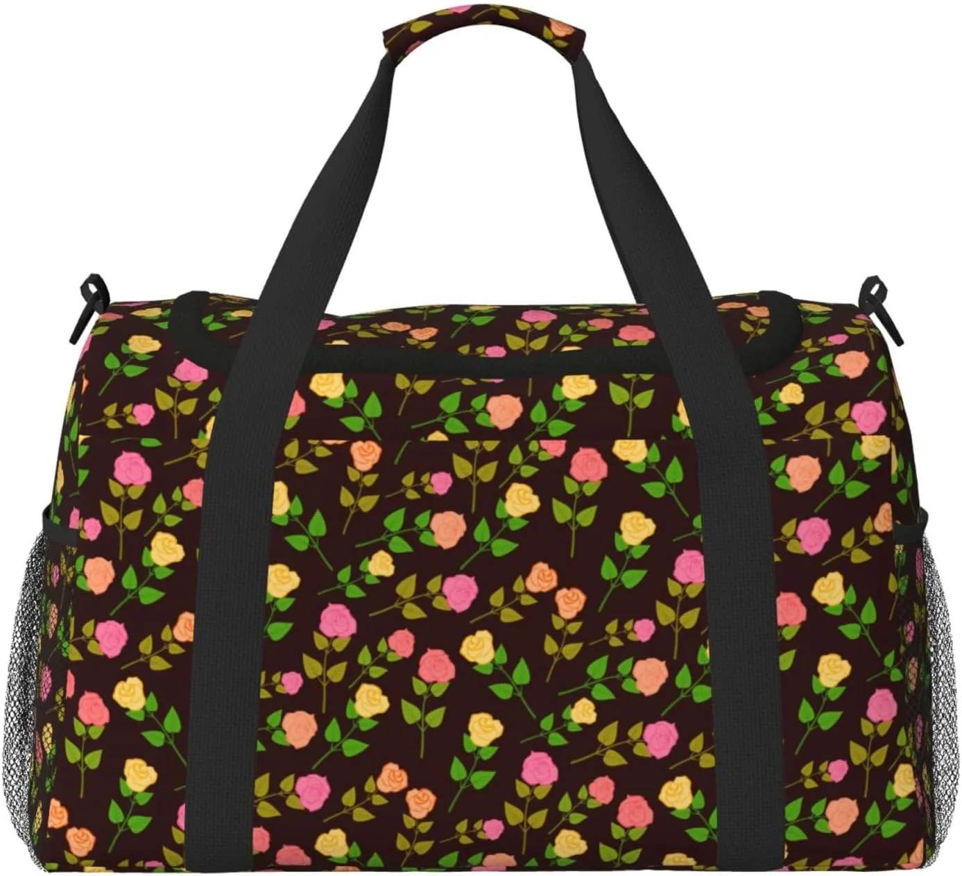 Pink Wildflower Travel Duffel Bag Large Foldable Waterproof Overnight Bag For Beach Swim Bags Pool Sports Gym