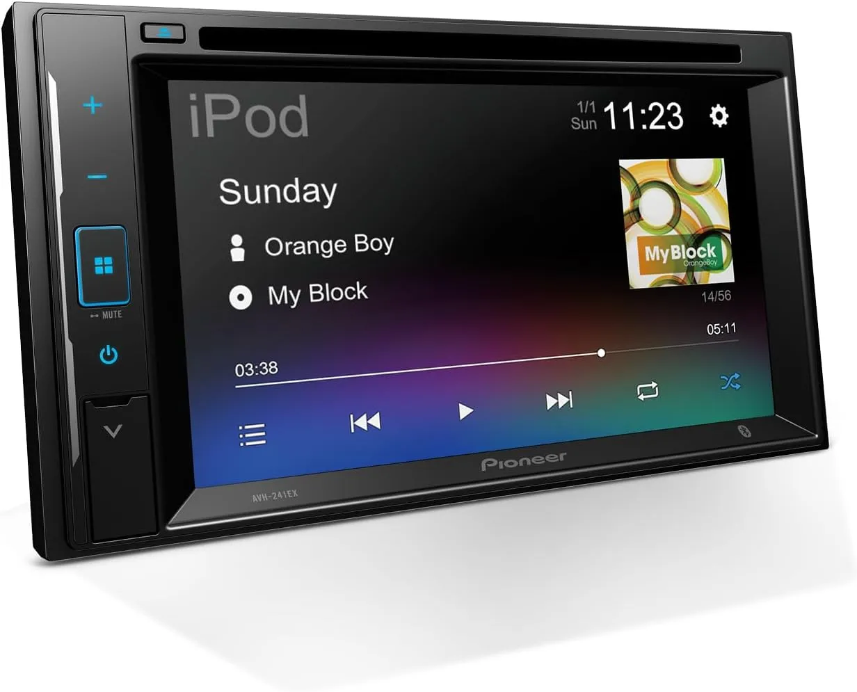 Pioneer AVH-241EX Double-Din CD/DVD Receiver, with Amazon Alexa via The Pioneer Vozsis App, Bluetooth and Backup Camera Compatibility, 6.2” Resistive Touchscreen