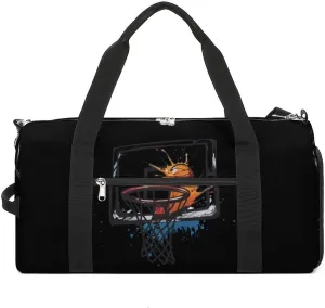 Player Basketball Slam Dunk Sports Gym Bag for Men Women Travel Duffel Bag with Shoulder Strap