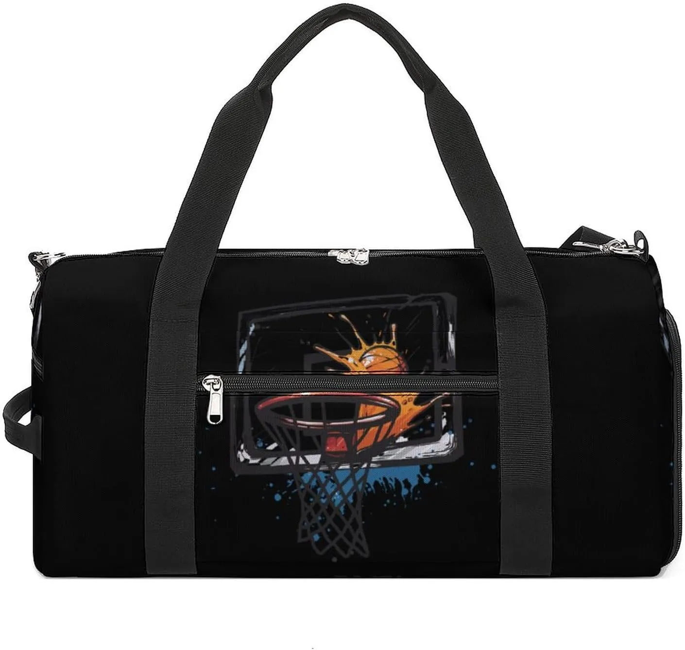 Player Basketball Slam Dunk Sports Gym Bag for Men Women Travel Duffel Bag with Shoulder Strap