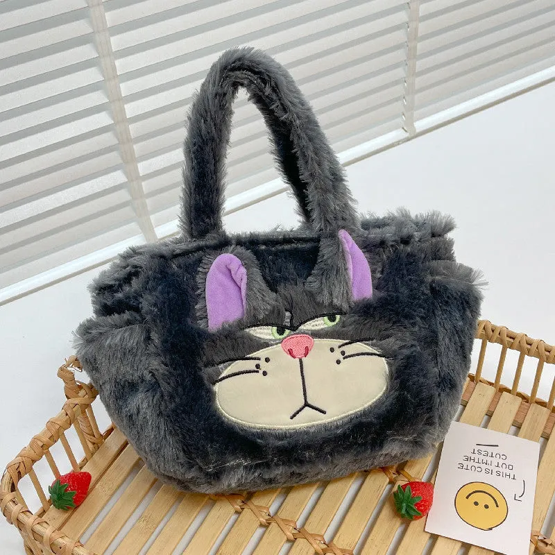 Plush Heart Cute Stitch Lucifer Cat Shoulder Bags